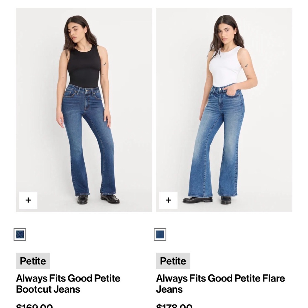 Always Fits Good Petite Flare Jeans And Bootcut Blue